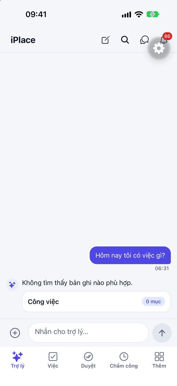 Ứng dụng iPlace trên iPhone: trò chuyện với trợ lý